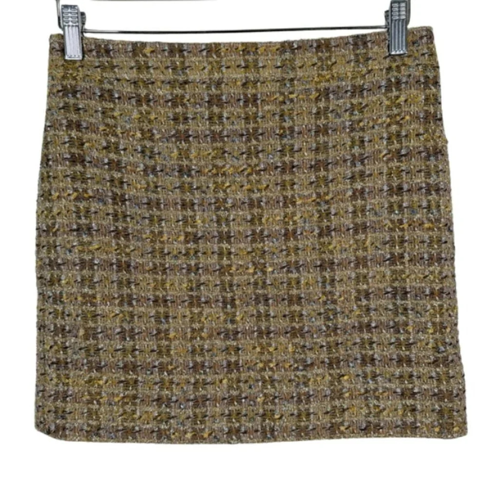 J.Crew Womens Size 0 Metallic Wool Mini Skirt
